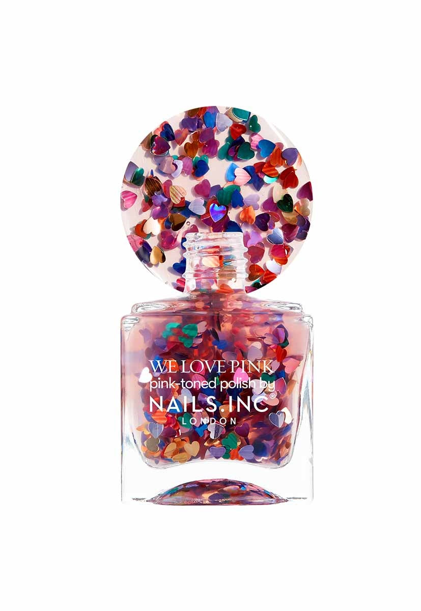 Kissing In Kensington Rainbow Heart Topper Nail Polish