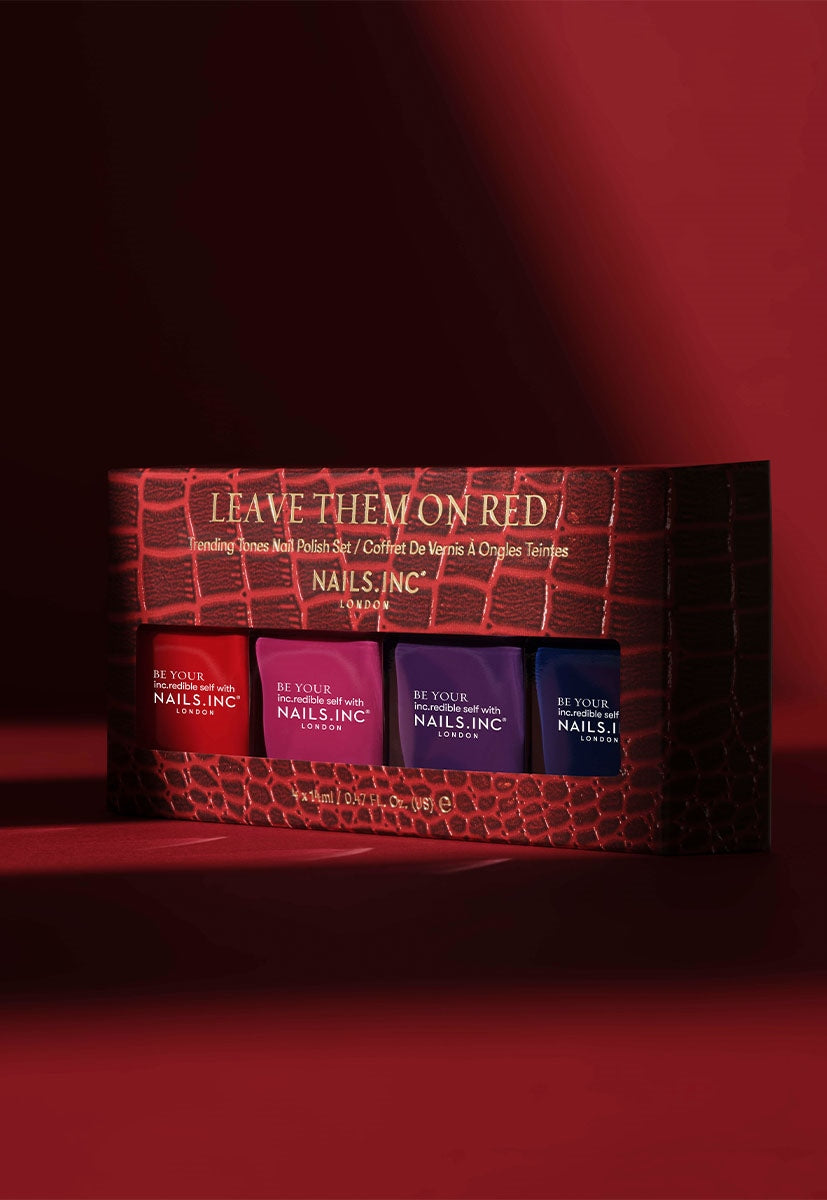 Leave Them On Red 4-Piece Nail Polish Set