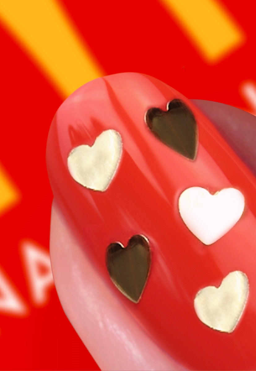 Nails.INC X McDonald's i'm Lovin' It Gold Heart Nail Topper