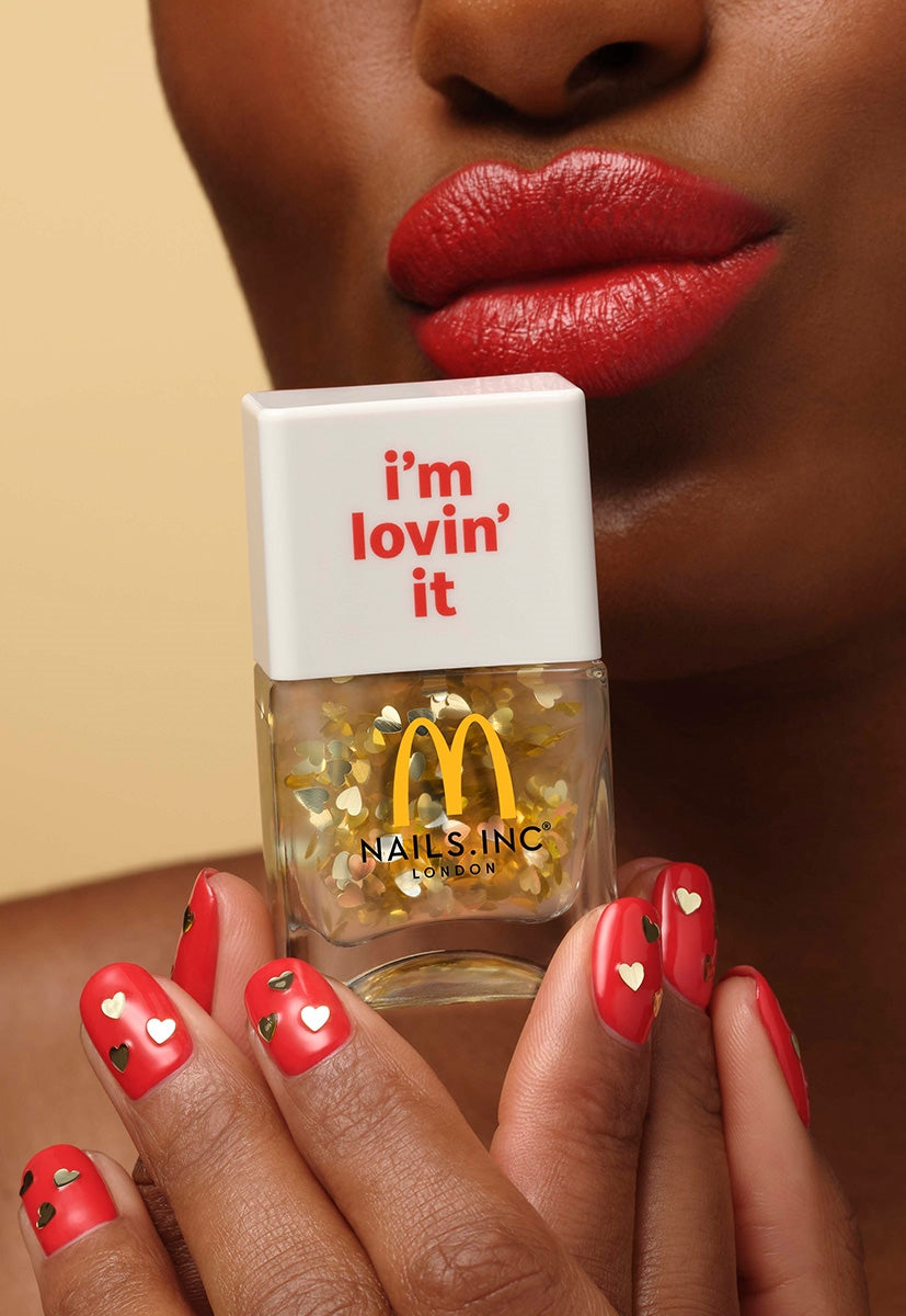 Nails.INC X McDonald's i'm Lovin' It Gold Heart Nail Topper