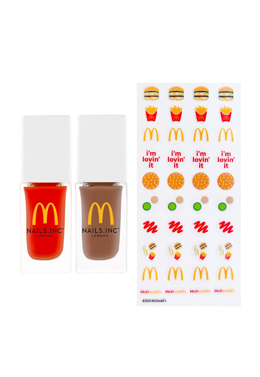 Nails.INC X McDonald's Burger Mini Nail Polish and Sticker Duo