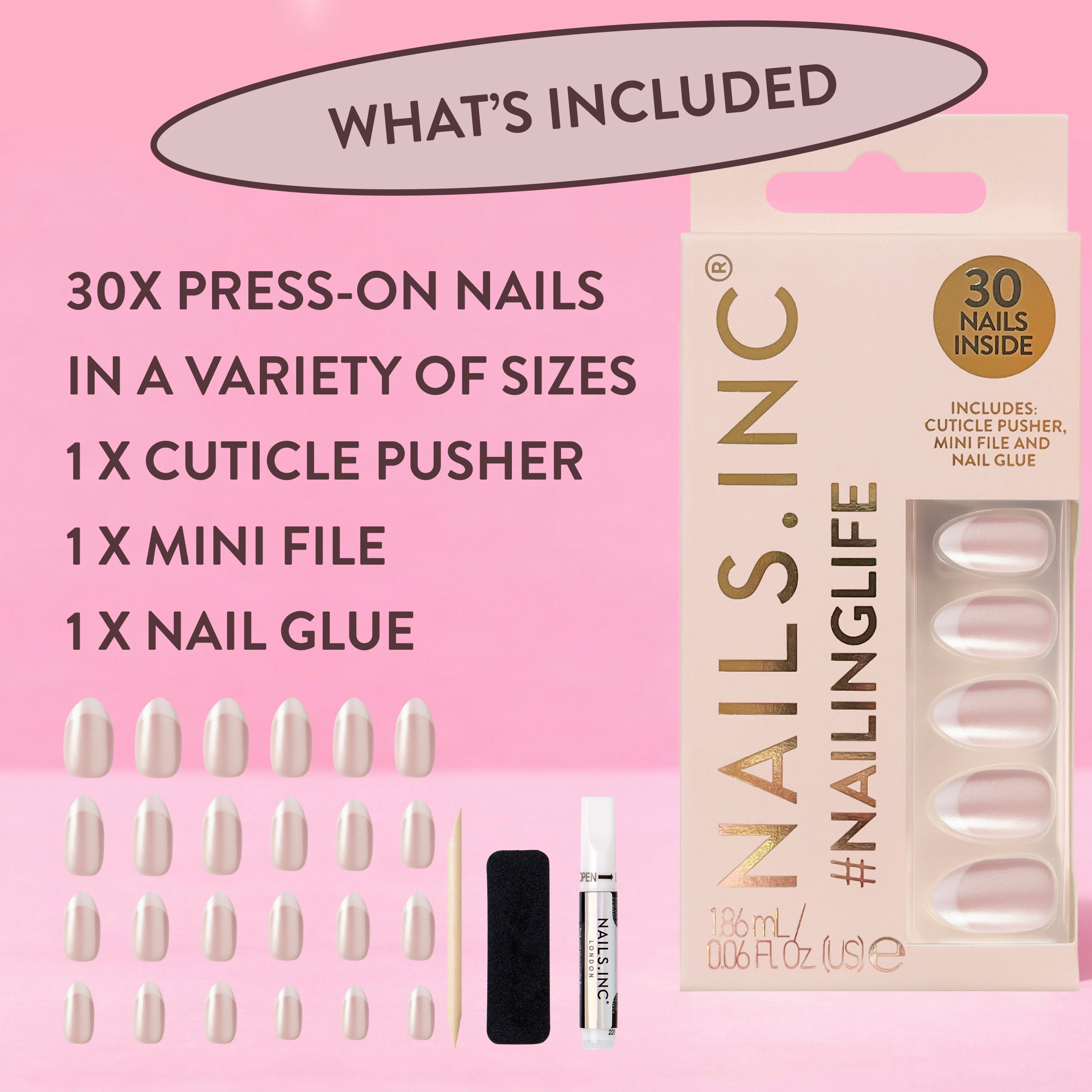 All Out Olivia Glaze French Tip Press-On Nails