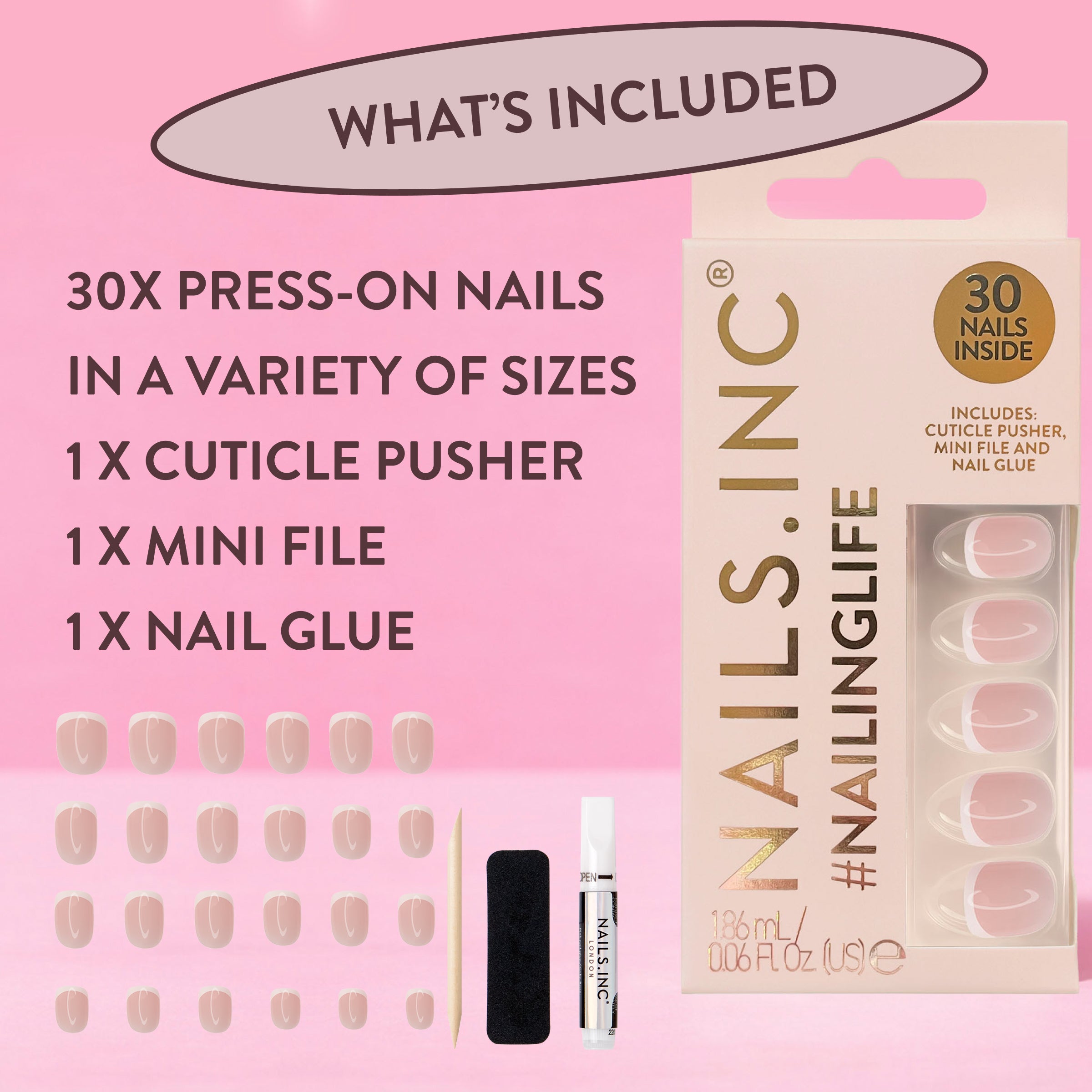 Classic Kim Square French Tip Press-On Nails US