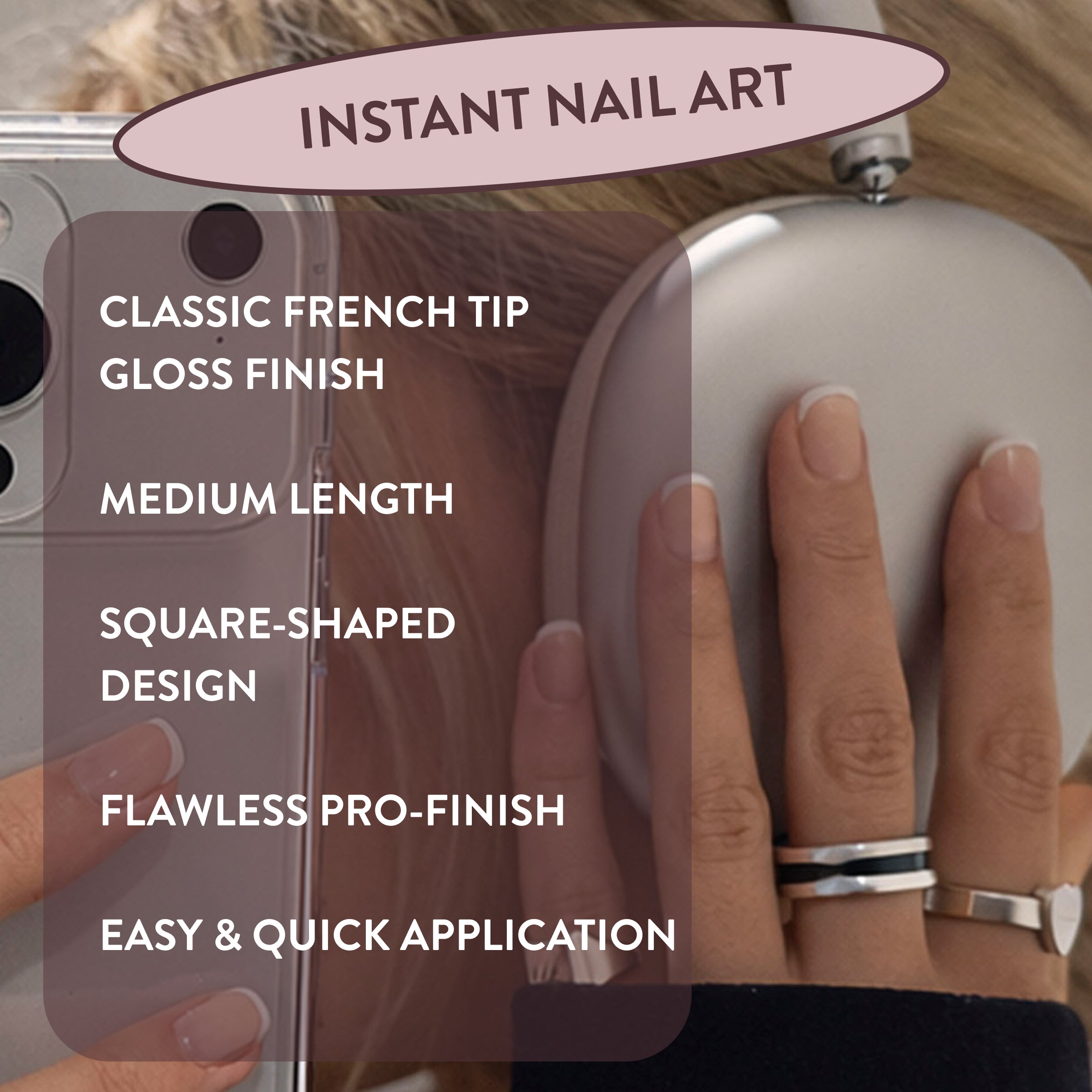Classic Kim Square French Tip Press-On Nails US