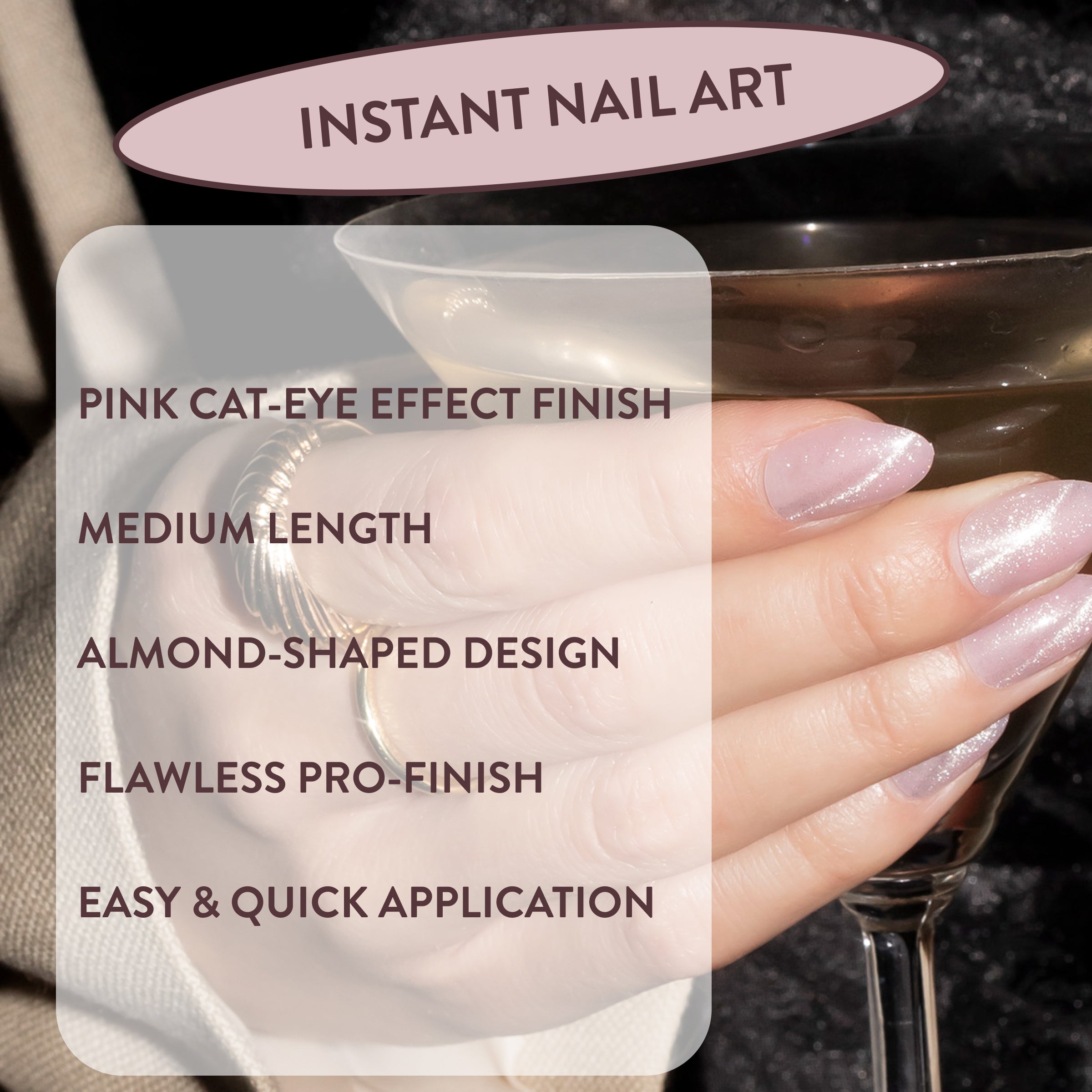 Kylie Coded Pink Cat-Eye Press-On Nails