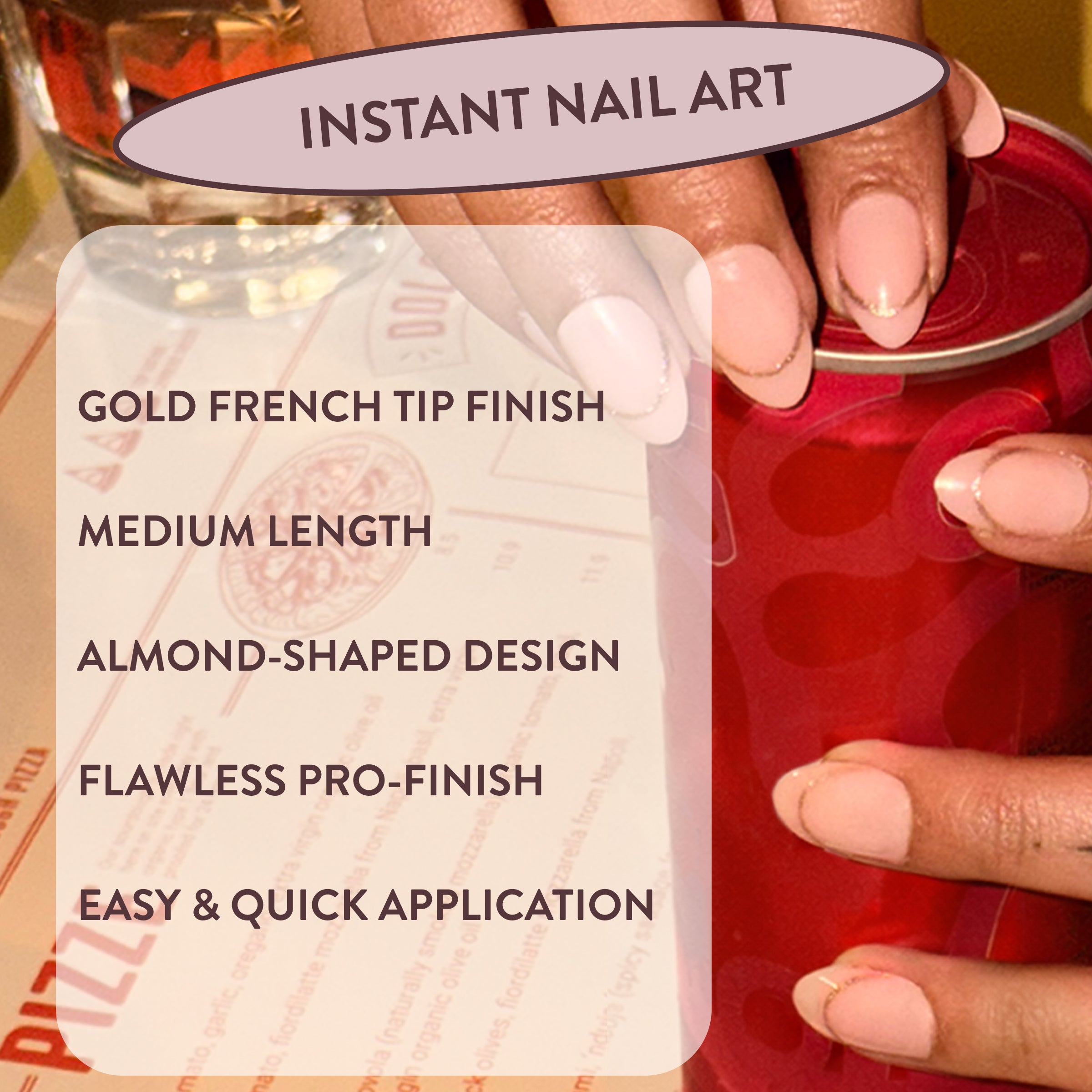 Style It Like Sabrina Gold Outline French Tip Press-On Nails