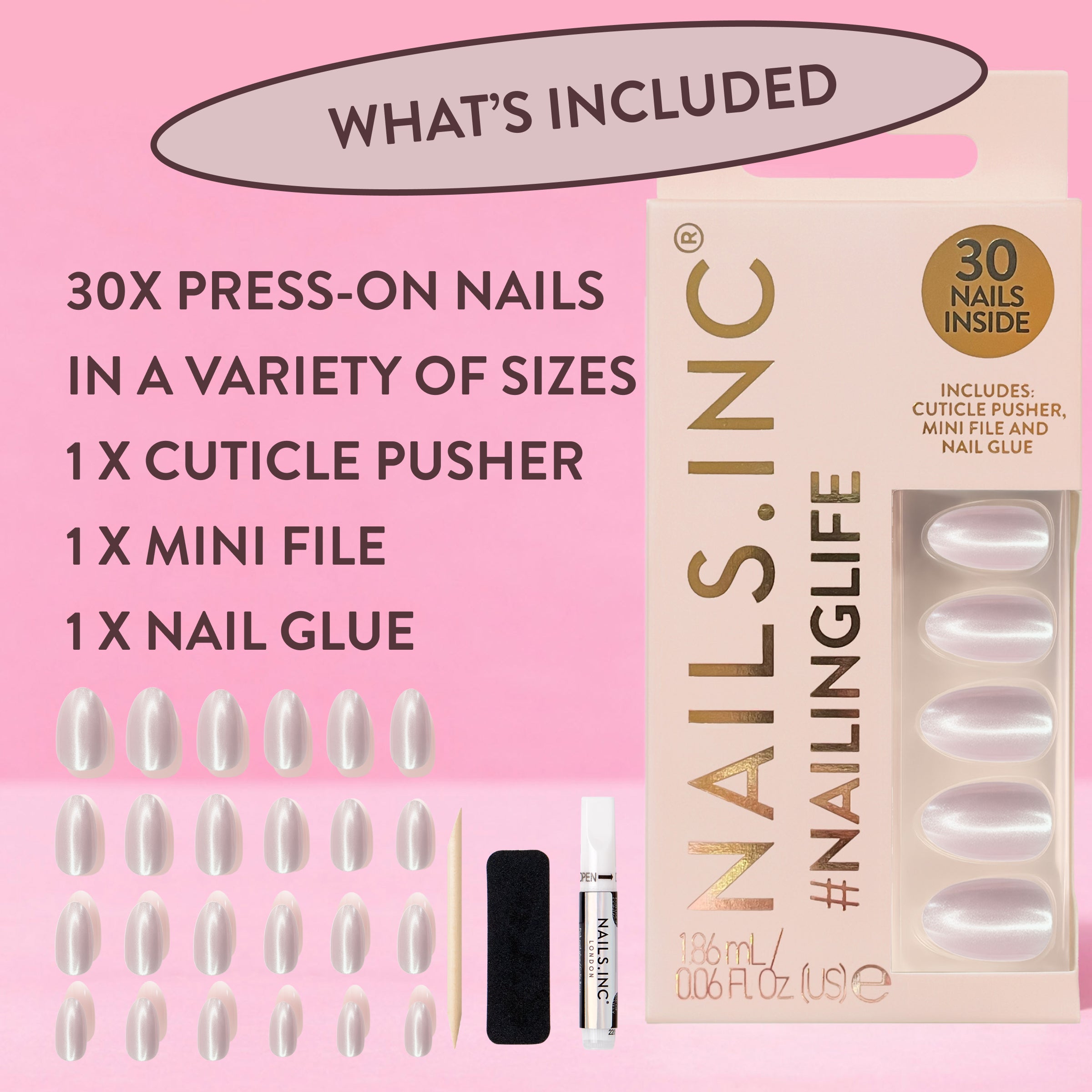 Just Like Hailey Pink Glaze Chrome Press-On Nails US
