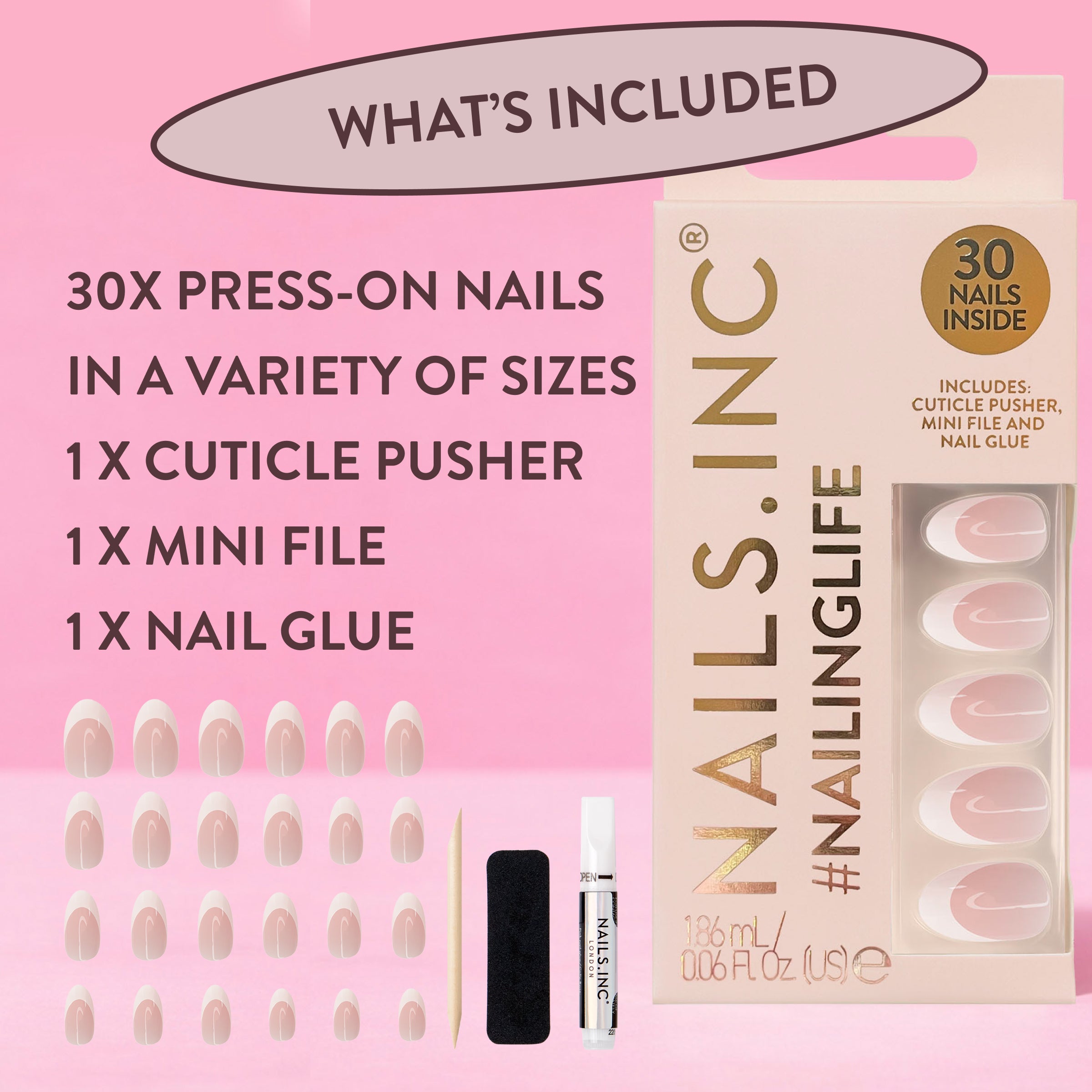 It's Giving Gracie Almond French Tip Press-On Nails US