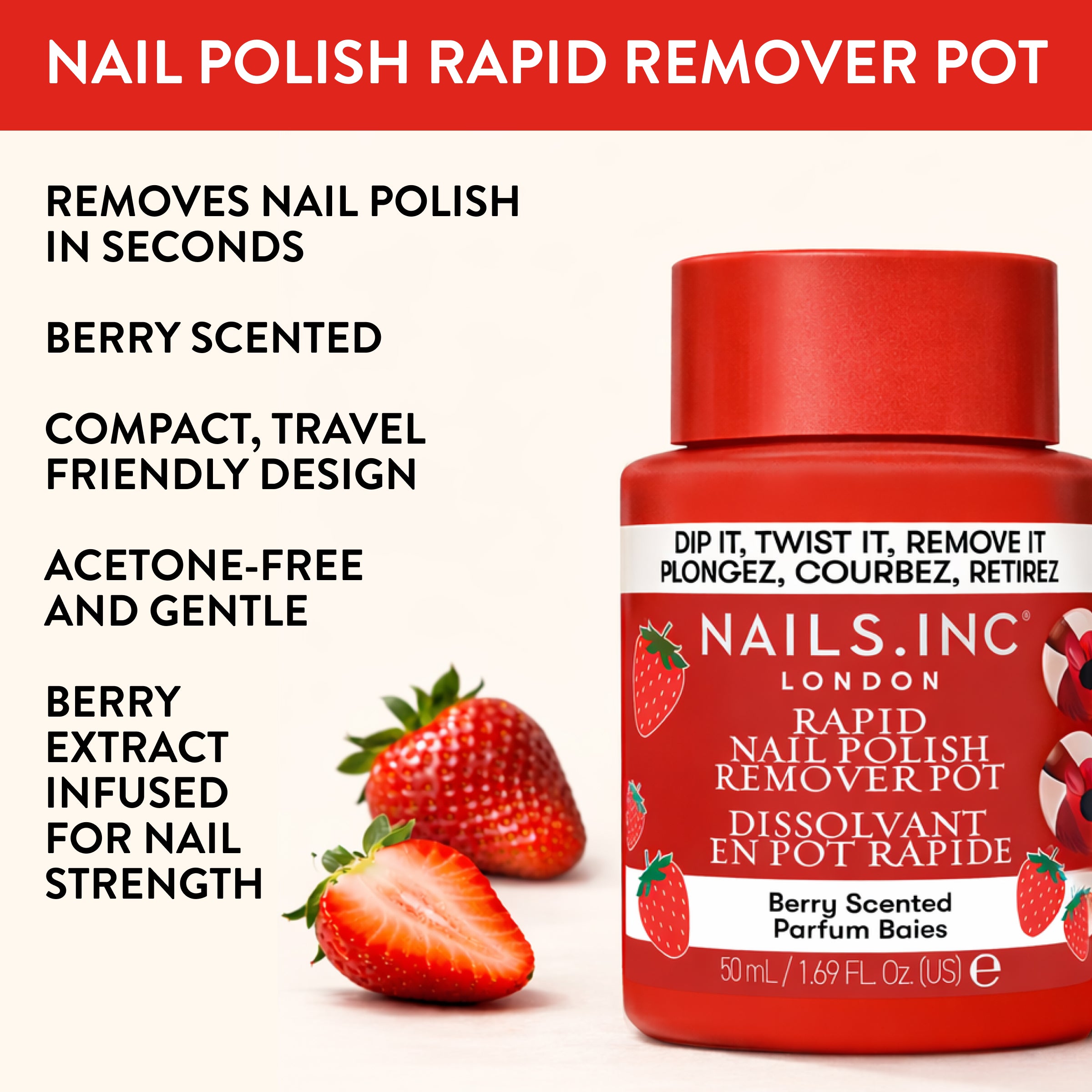 Berry Scented Rapid Nail Polish Remover Pot