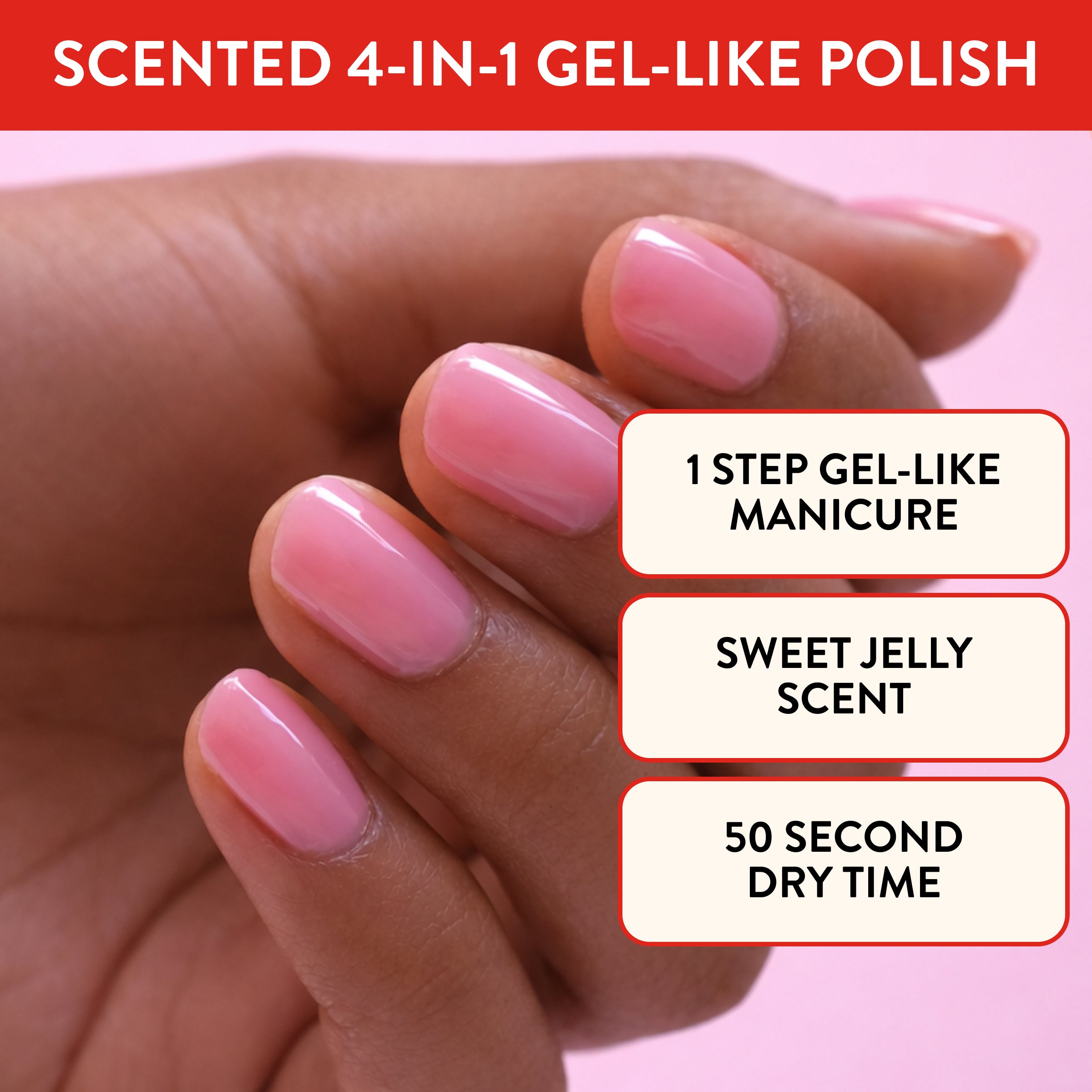 Nails.INC x Smucker’s® Raspberry Red-y - It’s Topless Jelly Effect 1-Step Gel-Like Scented Nail Polish