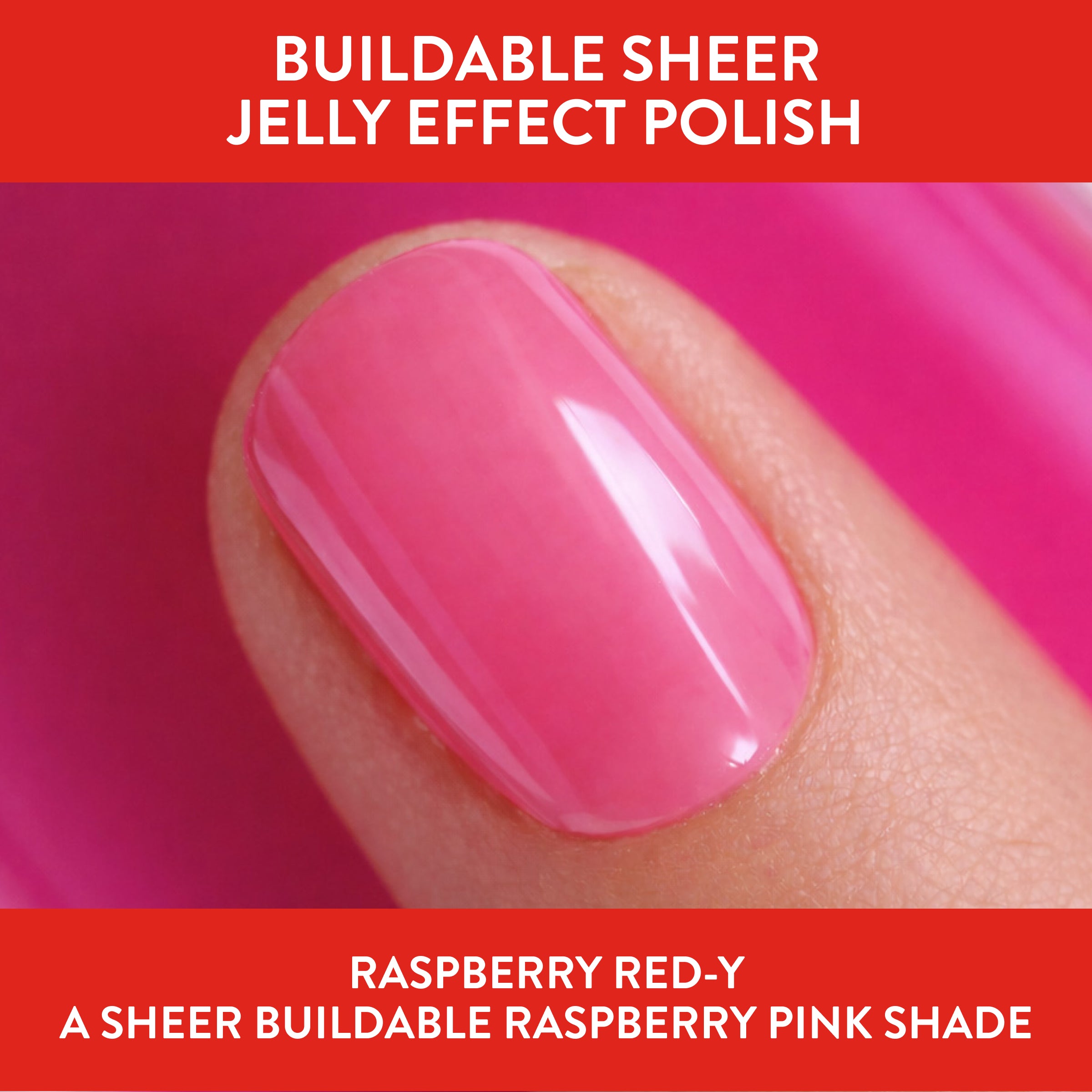 Nails.INC x Smucker’s® Raspberry Red-y - It’s Topless Jelly Effect 1-Step Gel-Like Scented Nail Polish