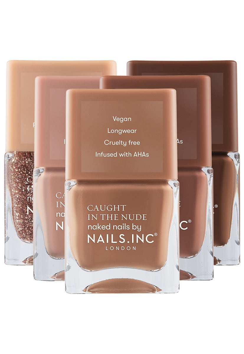 Nails Inc SOUTH BEACH Nagellack – Pastelliger Nude-Ton, Mit AHA-Pflege, Vegan, Breiter Pinsel