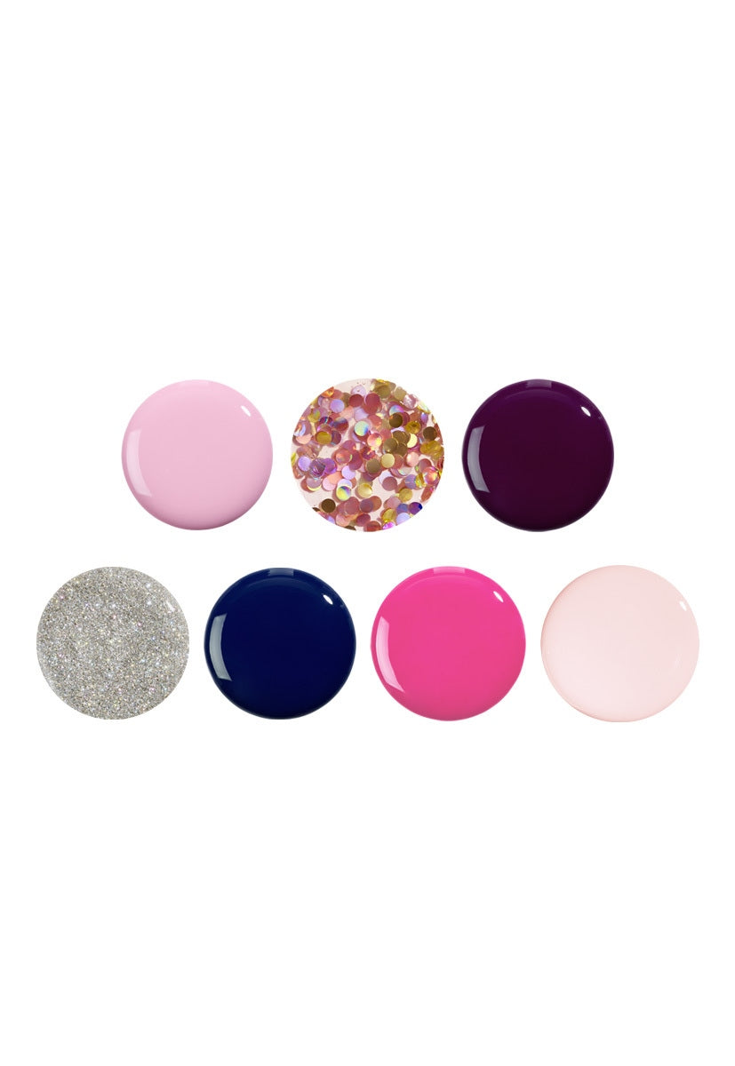 Nails.INC Let's Go Disco Nagellack-Set – 7 Glitzer-Farben In Geschenkbox, Mit Breitem Pinsel, Für Partynägel