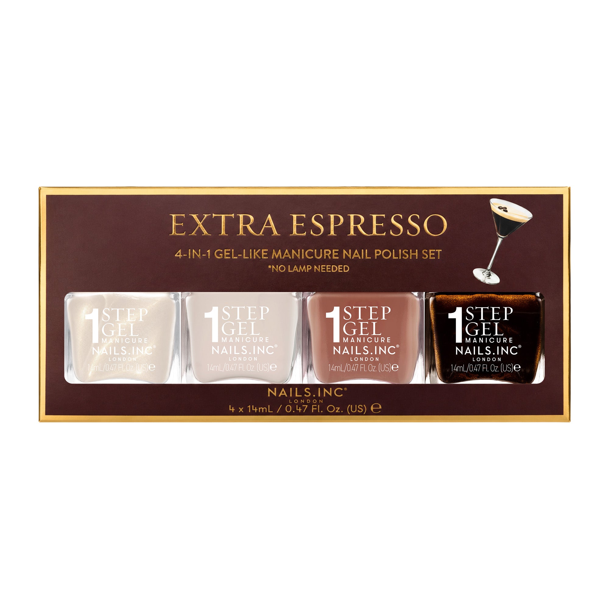 Extra Espresso Nail Polish Set - 1-Step Gel It's Topless
