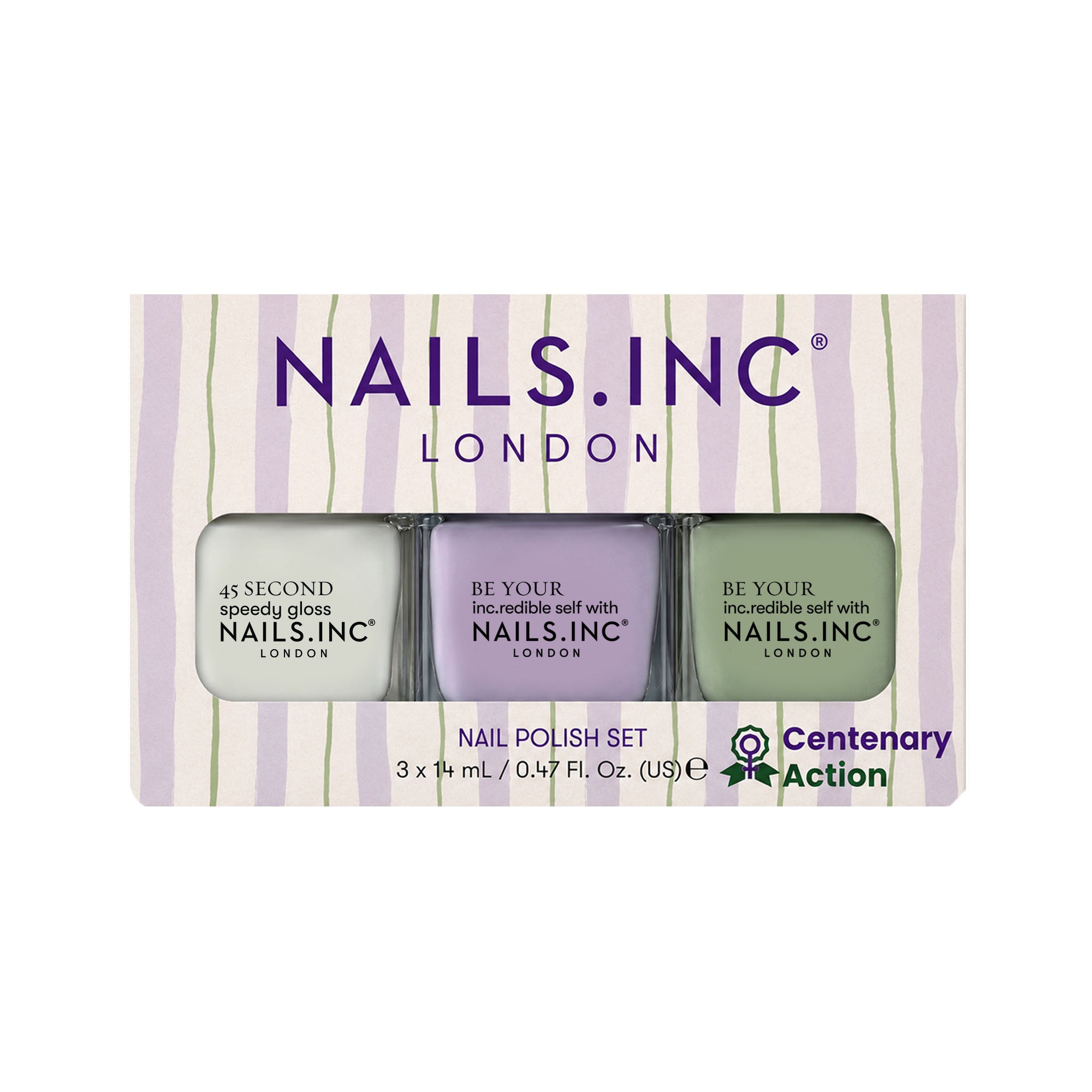 Nails.INC x Centenary Action Suffragette Stripes Nail Polish Set