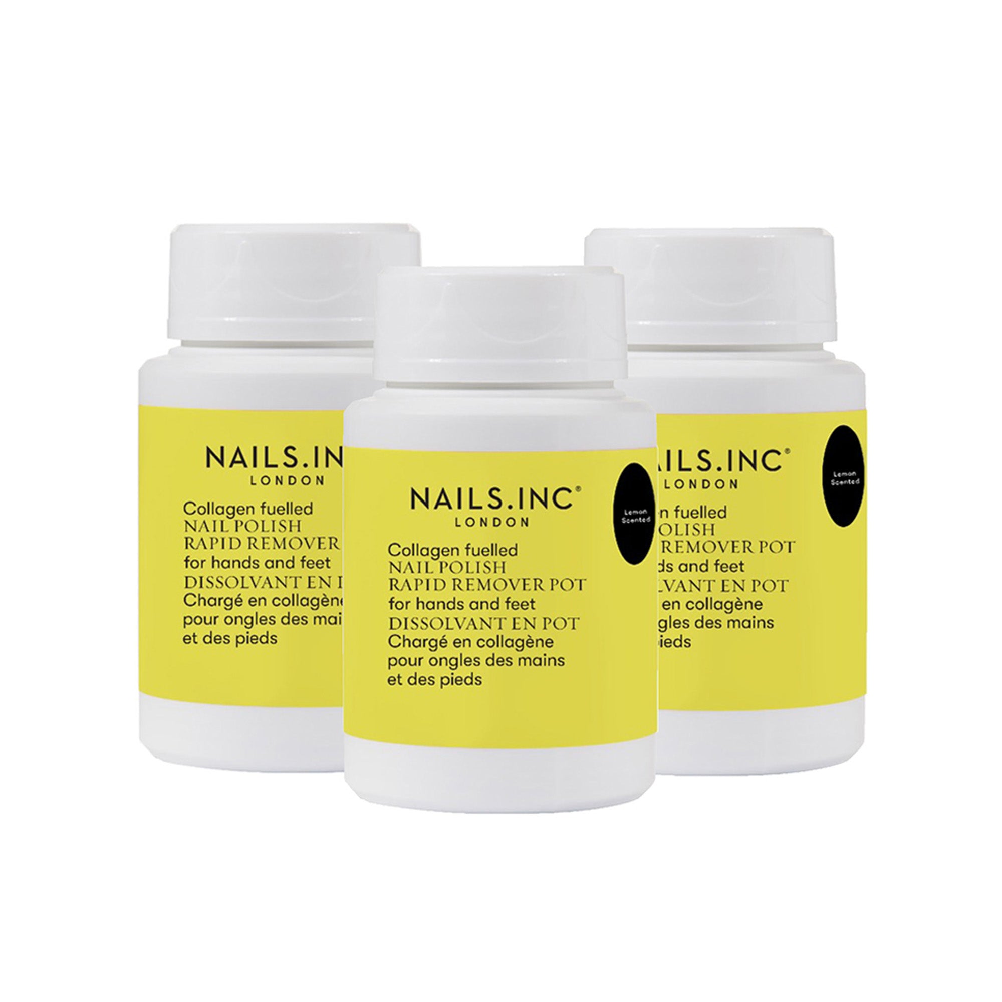 Lemon Scented Nail Polish Remover Pot Trio