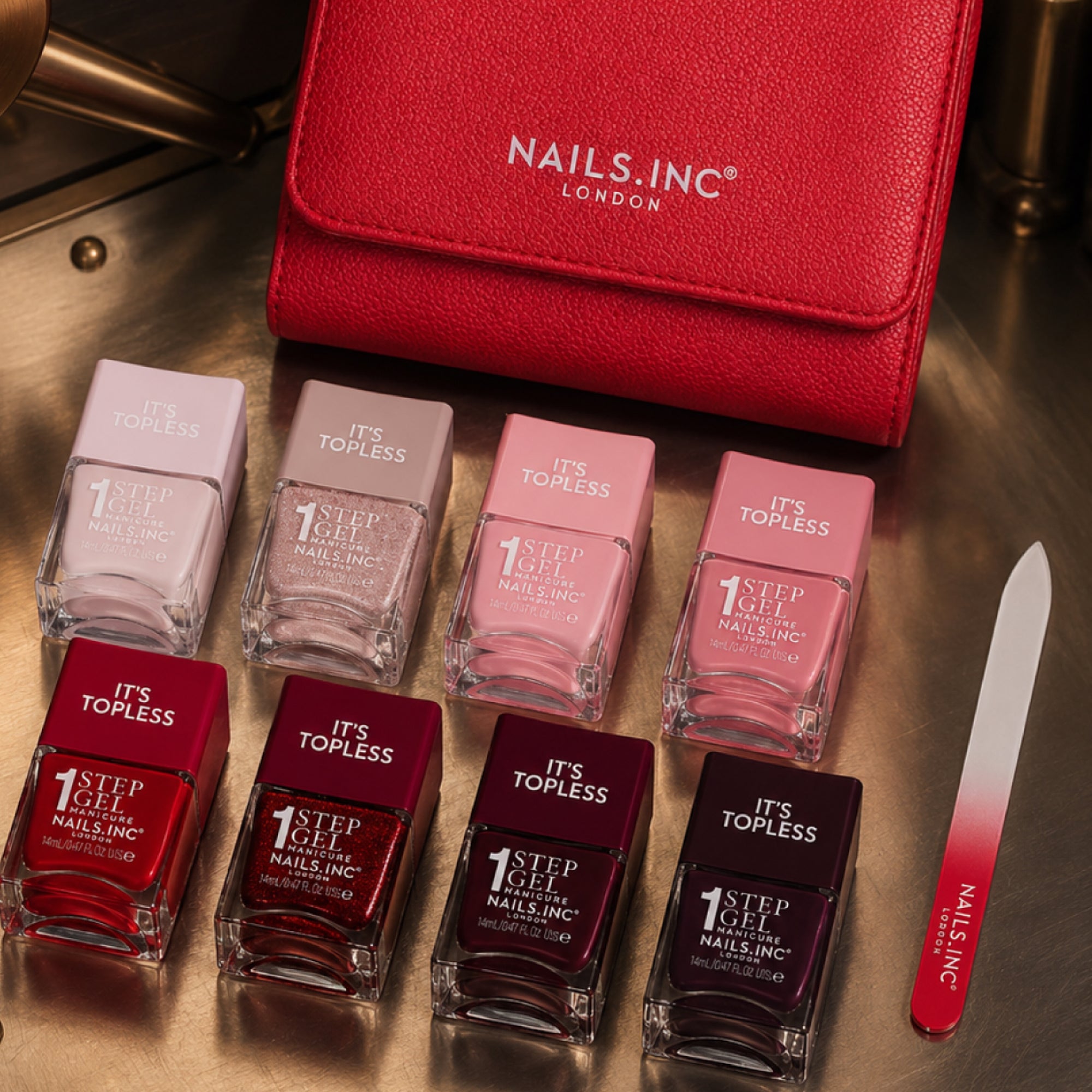 Essential Mani Wardrobe 10-Piece Set - 1-Step Gel It's Topless Nail Polish